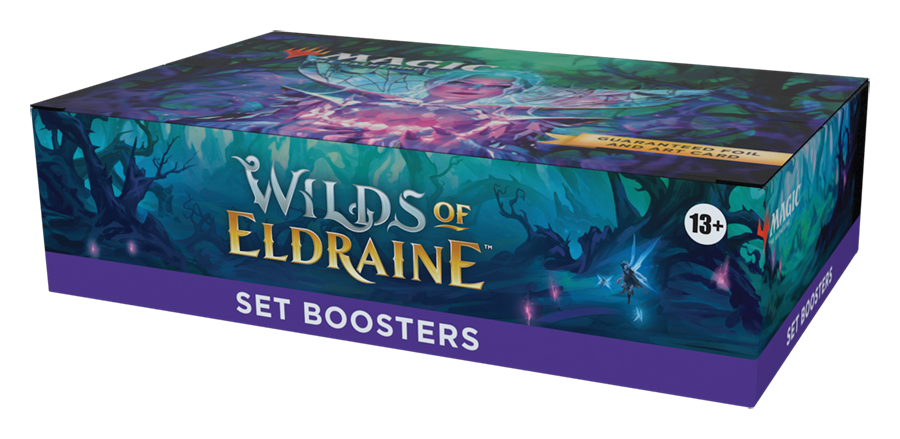 mtg wilds of eldraine set booster box Magic: The Gathering Bundle stamped Signature Art Card replaces the Art Card in 10% of Boosters) Wilds of Eldraine - Set